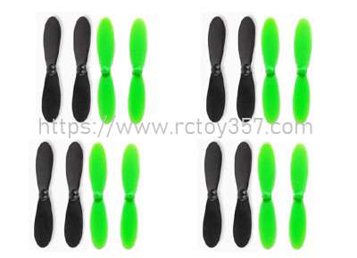 RCToy357.com - Main blades set[Green]4set Attop X PACK 2 RC Mini RC Quadcopter Spare Parts