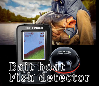 (image for) Underwater high-definition fish detector Sonar 100m Fish detector Black and red color screen Bait boat Specialized sonar