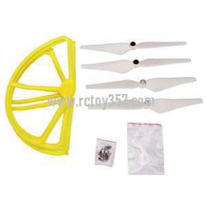 RCToy357.com - Cheerson CX-22 Follow Me 4CH 6-Axis Dual GPS Quadcopter toy Parts main blades set +protection set【Yellow】