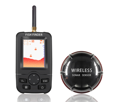 (image for) Underwater high-definition fish detector Sonar 100m Fish detector Black and red color screen Bait boat Specialized sonar