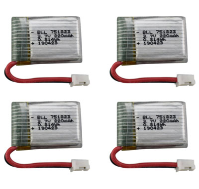 RCToy357.com - 3.7V 220mah Battery 4pcs Holy Stone HS210 Mini RC Drone spare parts