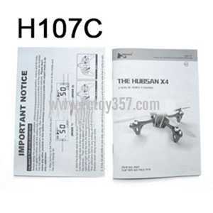 RCToy357.com - Hubsan X4 H107C H107C+ H107D H107D+ H107L Quadcopter toy Parts English manual book(H107C)