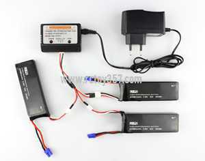 RCToy357.com - Hubsan H501A RC Drone spare parts 3pcs Battery 7.4V 2700mAh + 1 To 3 Charging Cable + Charger + Charger box