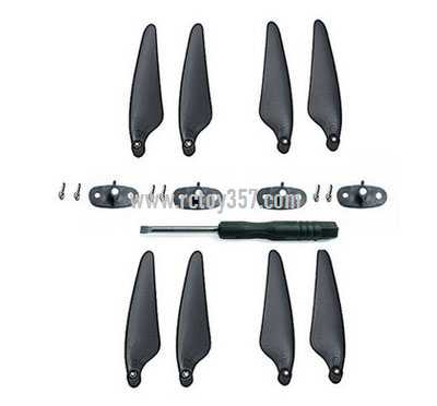 RCToy357.com - Black 2 pairs of propellers Hubsan Zino2 Zino 2 RC Drone spare parts - Click Image to Close