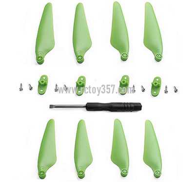 RCToy357.com - Green 2 pair of propellers Hubsan Zino2 Zino 2 RC Drone spare parts - Click Image to Close
