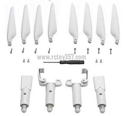 RCToy357.com - White Propeller + heightened spring stand Hubsan Zino2 Zino 2 RC Drone spare parts - Click Image to Close