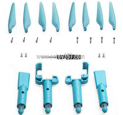 RCToy357.com - Blue Propeller + heightened spring stand Hubsan Zino2 Zino 2 RC Drone spare parts