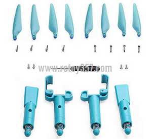 RCToy357.com - Propeller + heightening spring tripod Blue Hubsan Zino Pro RC Drone spare parts - Click Image to Close