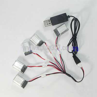 RCToy357.com - SYMA F3 toy Parts USB charger wire + 1 charging 5 wire + 5pcs Battery 3.7V 150mAh
