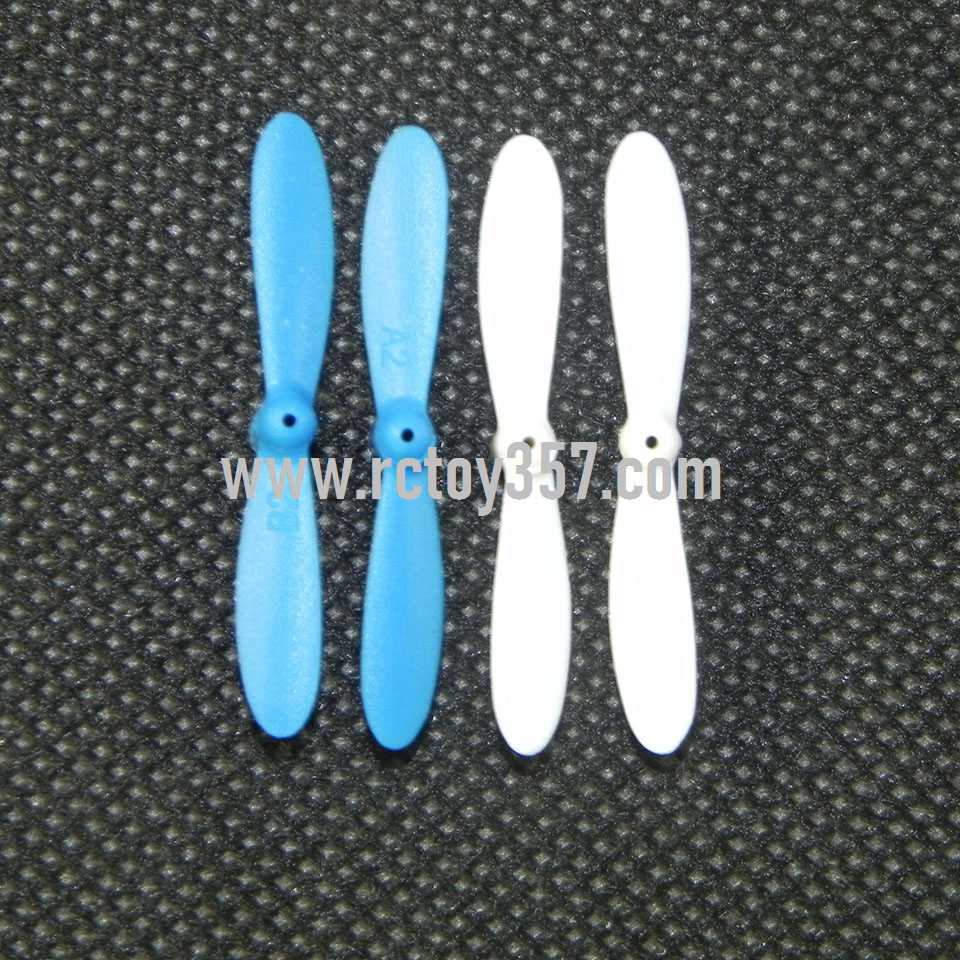 RCToy357.com - JJRC-JJ810 Aircraft 4-CH 2.4GHz Mini Remote Control Quadcopter 6-Axis Gyro RTF RC Helicopter toy Parts Main blades propellers (Blue-White)