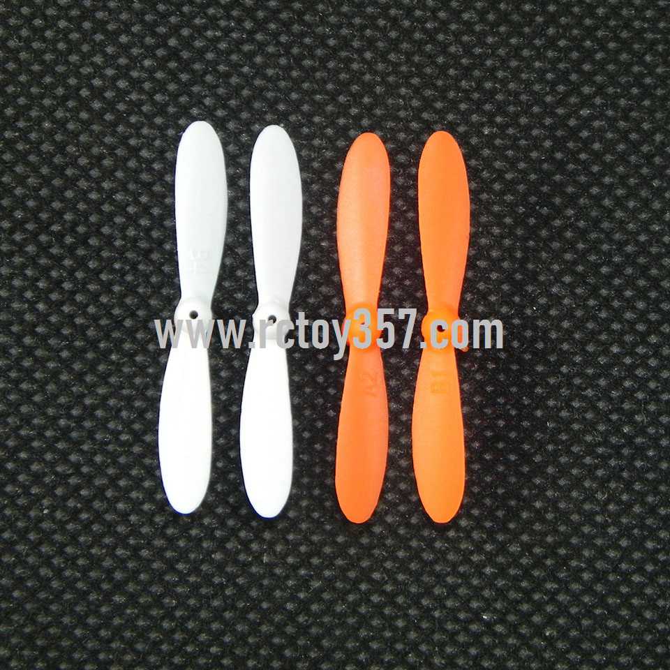 RCToy357.com - JJRC-JJ810 Aircraft 4-CH 2.4GHz Mini Remote Control Quadcopter 6-Axis Gyro RTF RC Helicopter toy Parts Main blades propellers (Orange-White)
