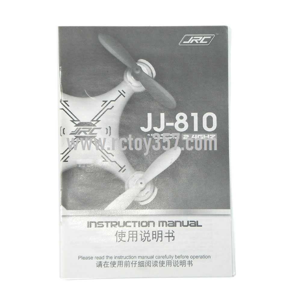 RCToy357.com - JJRC-JJ810 Aircraft 4-CH 2.4GHz Mini Remote Control Quadcopter 6-Axis Gyro RTF RC Helicopter toy Parts English manual book