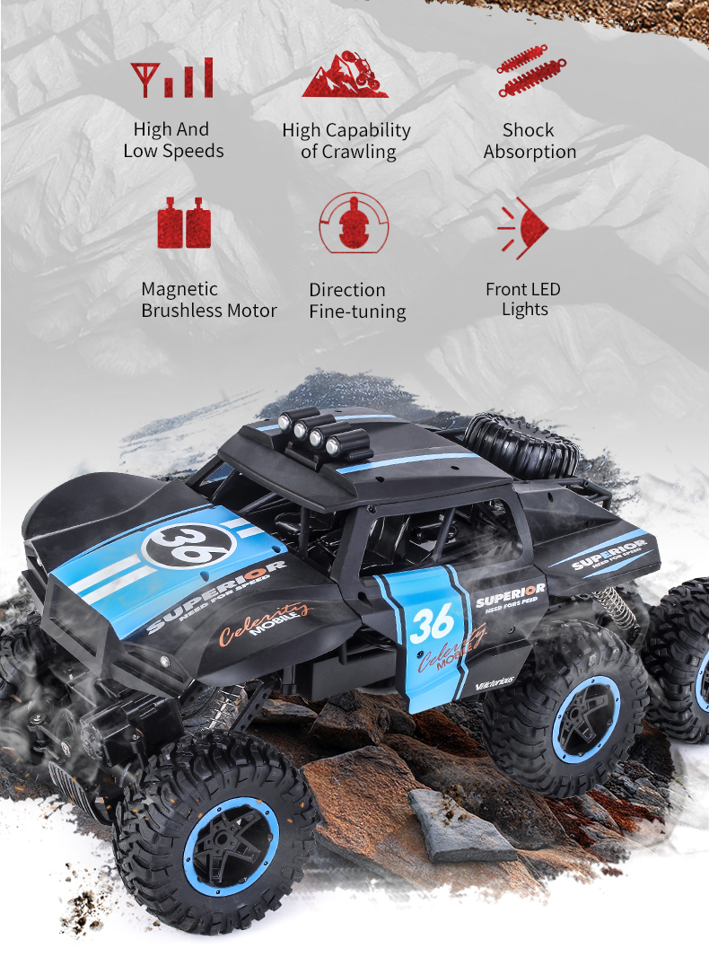 JJRC Q101 six-wheel drive 1:10 off-road climbing Bigfoot toy car
