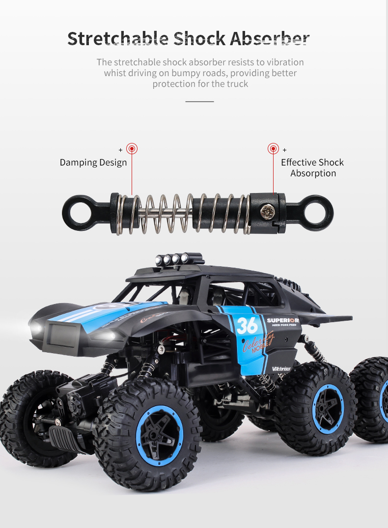 JJRC Q101 six-wheel drive 1:10 off-road climbing Bigfoot toy car