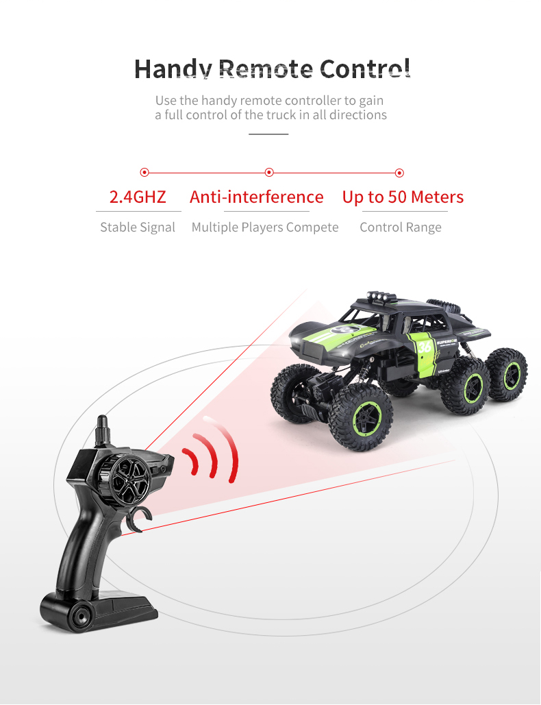 JJRC Q101 six-wheel drive 1:10 off-road climbing Bigfoot toy car