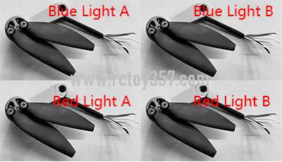 RCToy357.com - Axis Arm with Motor& ES 4set(Blue Light A+Blue Light B+Red Light A+Red Light B) JJRC X16 RC Drone Spare Parts