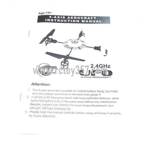 RCToy357.com - JXD 380 toy Parts English manual book