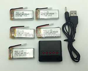 RCToy357.com - JXD 523 523W RC Quadcopter toy Parts USB Charger + USB Charger box + 5pcs Battery