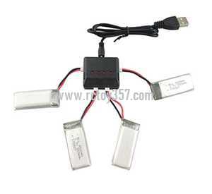 RCToy357.com - JXD 523 523W RC Quadcopter toy Parts USB Charger + USB Charger box + 4pcs Battery