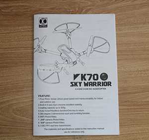(image for) KD KaiDeng K70 K70C K70H K70W K70F RC Quadcopter toy Parts English manual [Dropdown]