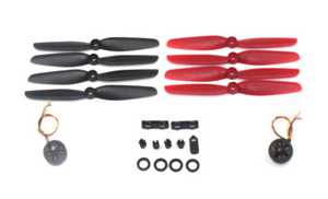 RCToy357.com - MJX Bugs 6 Brushless Drone toy Parts Motor[Forward + Reverse] 2pcs+ Black Blade 1set+ Red Blade 1set+ Accessories Kit 1set