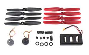 RCToy357.com - MJX Bugs 6 Brushless Drone toy Parts Motor[Forward + Reverse] 2pcs+ Black Blade 1set+ Red Blade 1set+ Accessories Kit 1set + Battery 1pcs