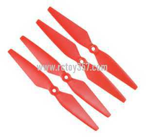 RCToy357.com - MJX Bugs 2 WIFI Brushless Drone toy Parts Blades set [Red]