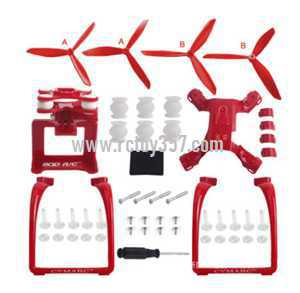 RCToy357.com - MJX Bugs 2 WIFI Brushless Drone toy Parts Upgraded version Upgrade portable stand + triangular Blades set + PTZ + Lower board（Red）