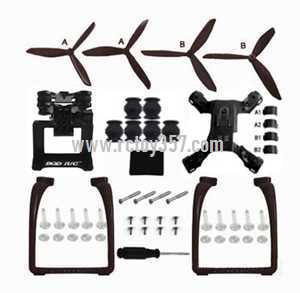 RCToy357.com - MJX Bugs 2C Brushless Drone toy Parts Upgraded version Upgrade portable stand + triangular Blades set + PTZ + Lower board（Black）