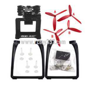 RCToy357.com - MJX Bugs 3 RC Quadcopter toy Parts Upgraded version Upgrade portable stand + triangular Blades set + PTZ（Red + Black）