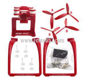 RCToy357.com - MJX Bugs 3 RC Quadcopter toy Parts Upgraded version Upgrade portable stand + triangular Blades set + PTZ（Red）