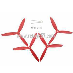 RCToy357.com - MJX BUGS 3 H Brushless Drone toy Parts Upgrade Blades set[Red]