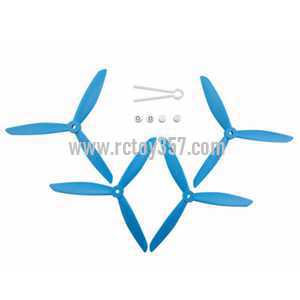 RCToy357.com - MJX BUGS 3 H Brushless Drone toy Parts Upgrade Blades set[Blue]