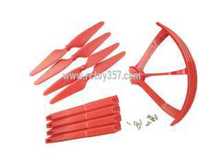 RCToy357.com - MJX BUGS 3 H Brushless Drone toy Parts Outside Frame + Blades Game + Plastic Support Bar[Red]