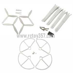 RCToy357.com - JJRC X8 Brushless Drone toy Parts Upgrade Blades set + Outer frame + Landing gear [White]
