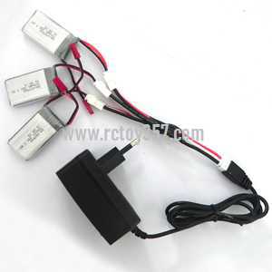 Holy Stone X401H X401H-V2 RC QuadCopter toy Parts 1 to 3 Charging Cable + charger + 3pcs Battery 7.4V 350mA