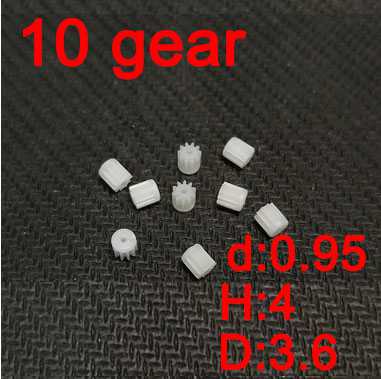 RCToy357.com - 10 teeth motor gear(d:0.95 H:4 D:3.6 ) 4pcs (plastic) for rc airplane helicopter Drone Quadcopter