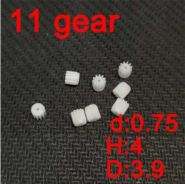 RCToy357.com - 11 teeth motor gear(d:0.75 H:4 D:3.9 ) 4pcs (plastic) for rc airplane helicopter Drone Quadcopter