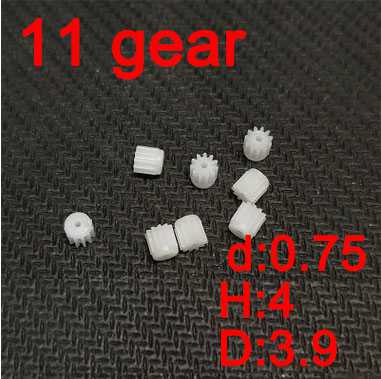 (image for) 11 teeth motor gear(d:0.75 H:4 D:3.9 ) 4pcs (plastic) for rc airplane helicopter Drone Quadcopter