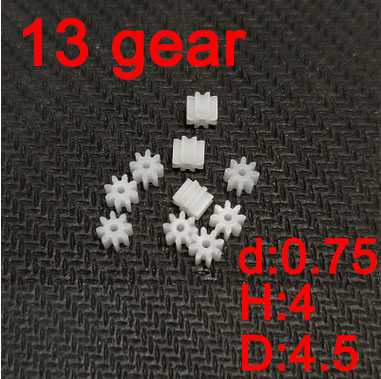 (image for) 13 teeth motor gear(d:0.75 H:4 D:4.5 ) 4pcs (plastic) for rc airplane helicopter Drone Quadcopter