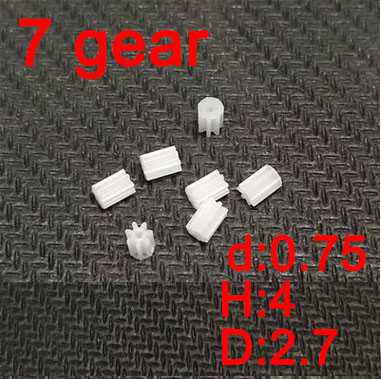 RCToy357.com - 7 teeth motor gear(d:0.75 H:4 D:2.7 ) 4pcs (plastic) for rc airplane helicopter Drone Quadcopter - Click Image to Close