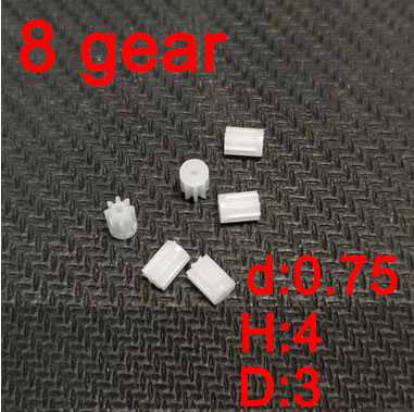RCToy357.com - 8 teeth motor gear(d:0.75 H:4 D:3 ) 4pcs (plastic) for rc airplane helicopter Drone Quadcopter