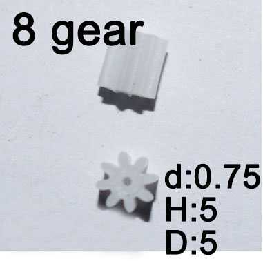 RCToy357.com - 8 teeth motor gear(d:0.75 H:5 D:5 ) 4pcs (plastic) for rc airplane helicopter Drone Quadcopter
