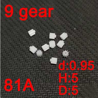 RCToy357.com - 9 teeth motor gear(d:0.95 H:5 D:5 ) 4pcs (plastic) for rc airplane helicopter Drone Quadcopter - Click Image to Close