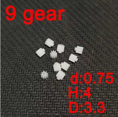 RCToy357.com - 9 teeth motor gear(d:0.75 H:4 D:3.3 ) 4pcs (plastic) for rc airplane helicopter Drone Quadcopter