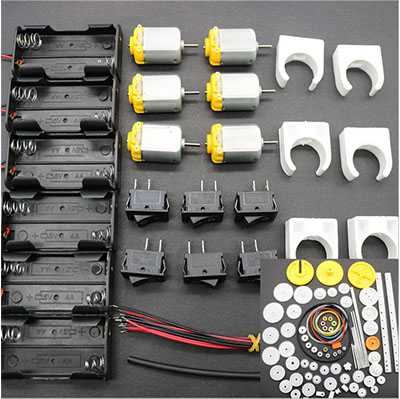 RCToy357.com - 6 motor kits + 82 gear packs Assembling Make Kit Electronic component parts