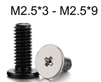 (image for) CM Cross Flat Head Screw M2.5*3 - M2.5*9