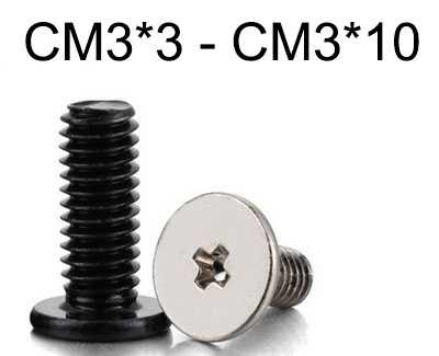 RCToy357.com - CM Cross Flat Head Screw CM3*3 - CM3*10