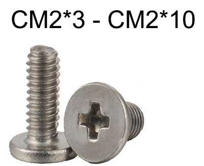 RCToy357.com - CM Cross Flat Head Screw CM2*3 - CM2*10