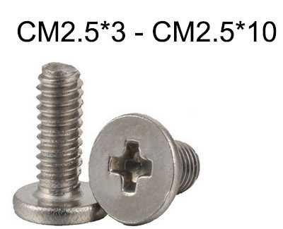 RCToy357.com - CM Cross Flat Head Screw CM2.5*3 - CM2.5*10